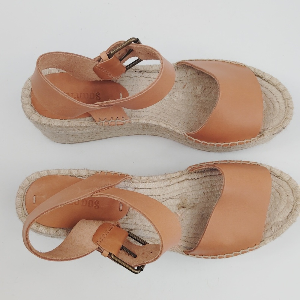 Soludos Minorca Leather Platform Wedge Espadrille Sandal - Picture 3 of 11